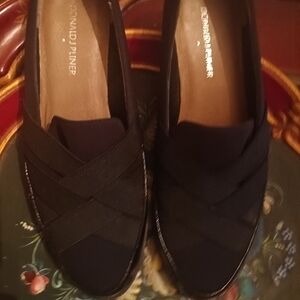 Donald J. Pliner Black Slip-On Shoes